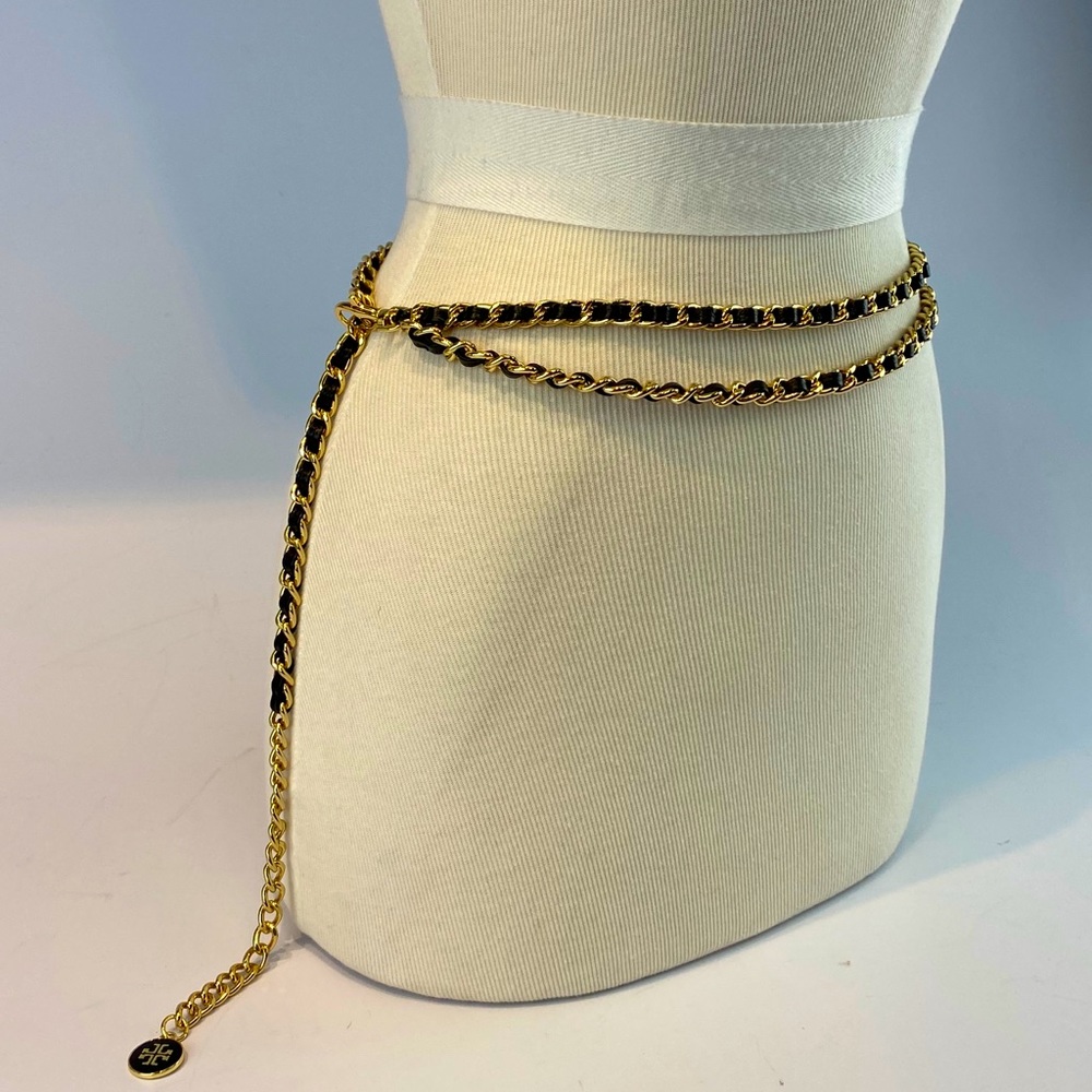 Tory Burch chain belt with Tory logo charm!!!